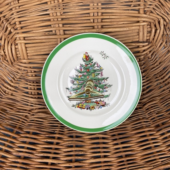 SPODE Christmas Tree Tid Bit Plate with Center Handle Cookie Plate - Picture 2 of 6